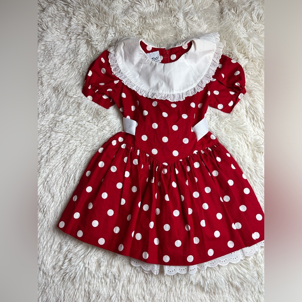 Eve Too Red White Poka Dot Girls Dress Size 6